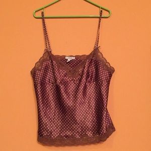 LC - EUC Silky Brown Polkadot Alfani Camisole